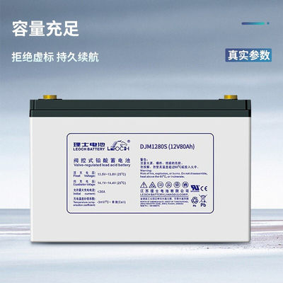 260±2mm 長さ レオチ DJM1280S 12V80Ah 通信機器用鉛酸電池